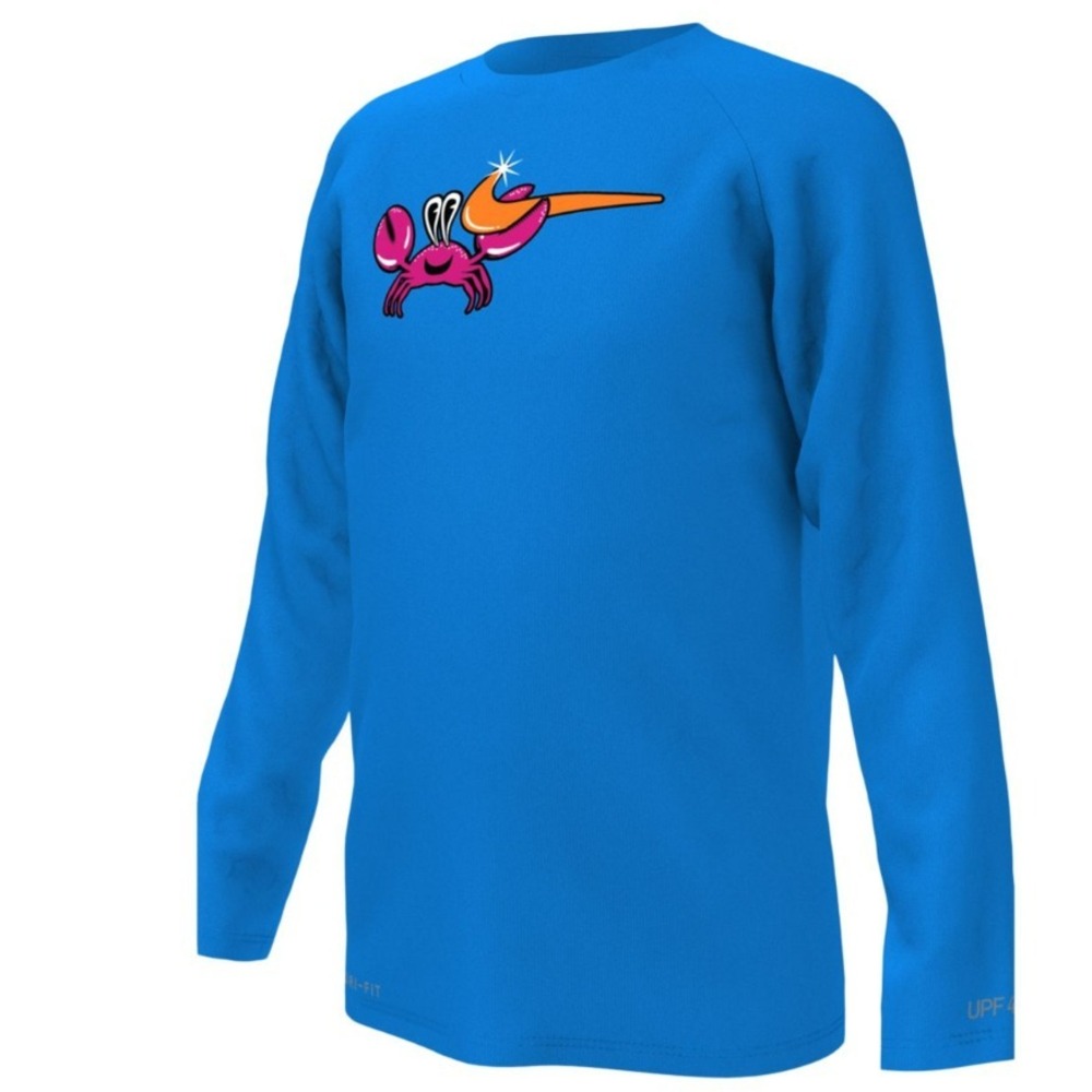 Nike Kids Boy's Size 6 - Long Sleeve Hydroguard Swimming UPF40